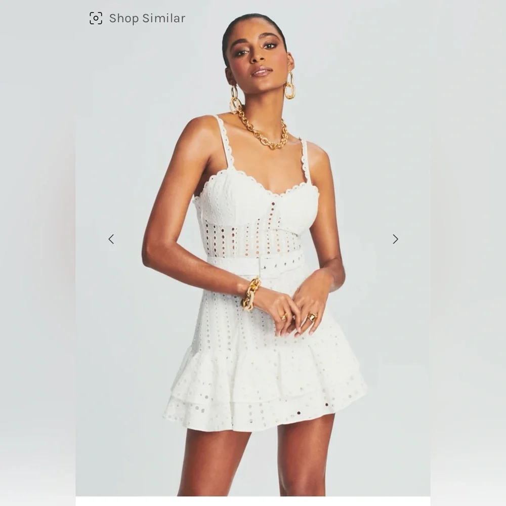 Charo Ruiz White Lace Detail Top - Picture 2 of 6